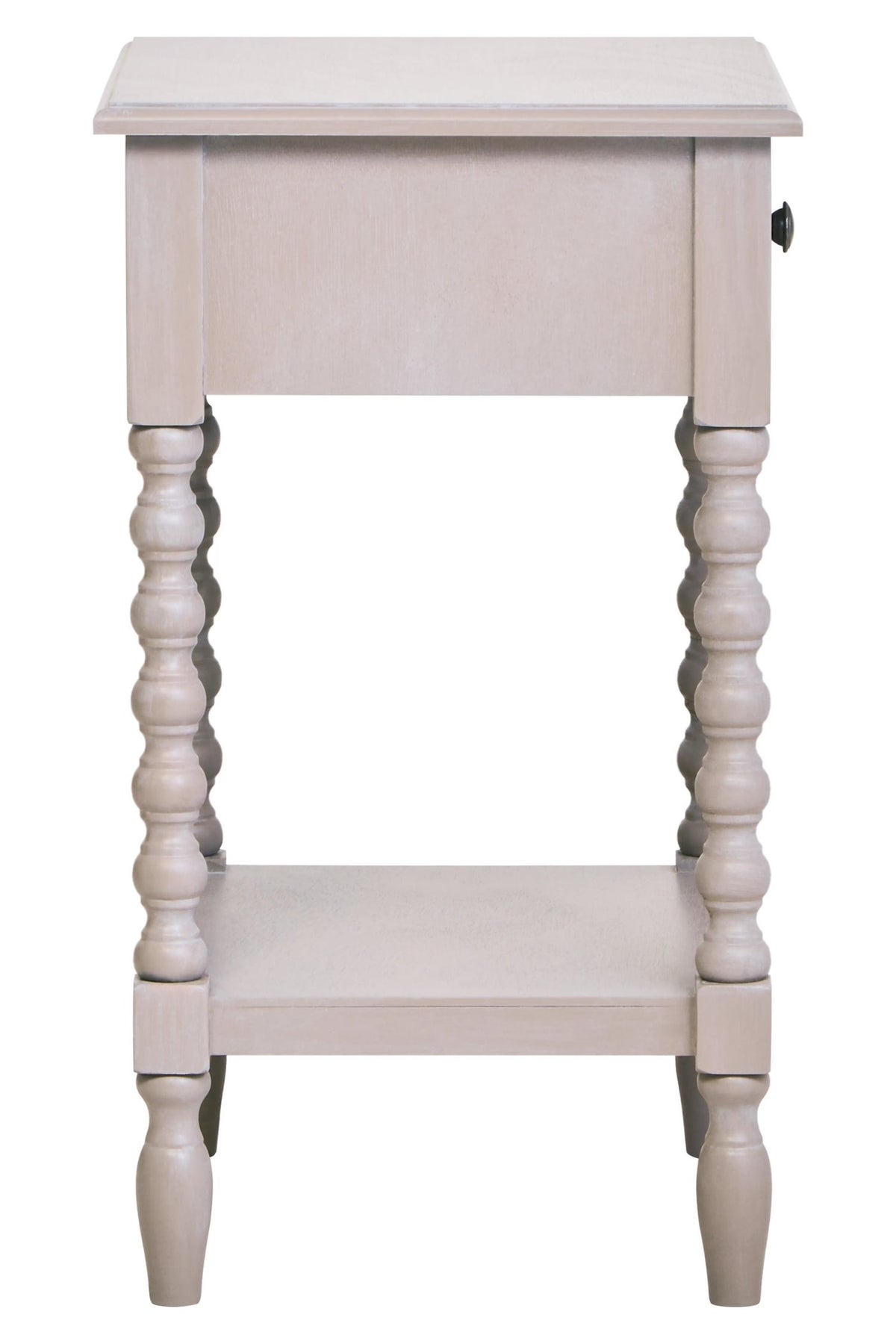 Savoy One Drawer Bobble Detail Grey Wooden Side Table