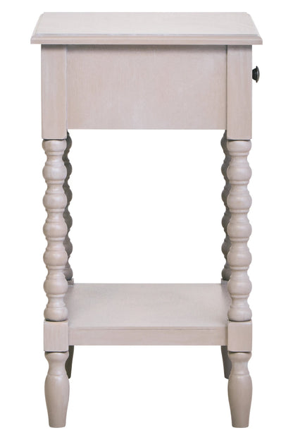 Savoy One Drawer Bobble Detail Grey Wooden Side Table