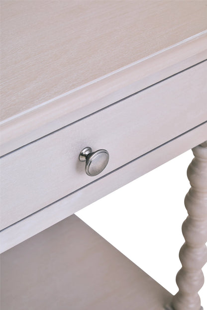 Savoy One Drawer Bobble Detail Grey Wooden Side Table