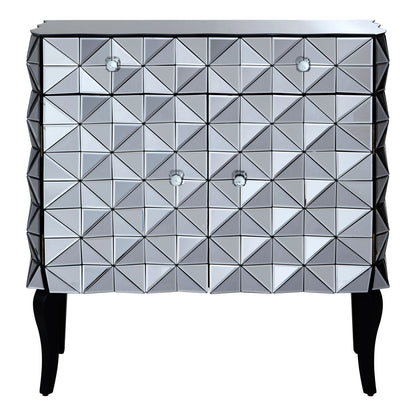 Chester Smoked Faceted Mirror 2 Door Sideboard