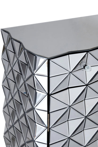 Chester Smoked Faceted Mirror 2 Door Sideboard