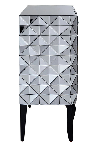 Chester Smoked Faceted Mirror 2 Door Sideboard
