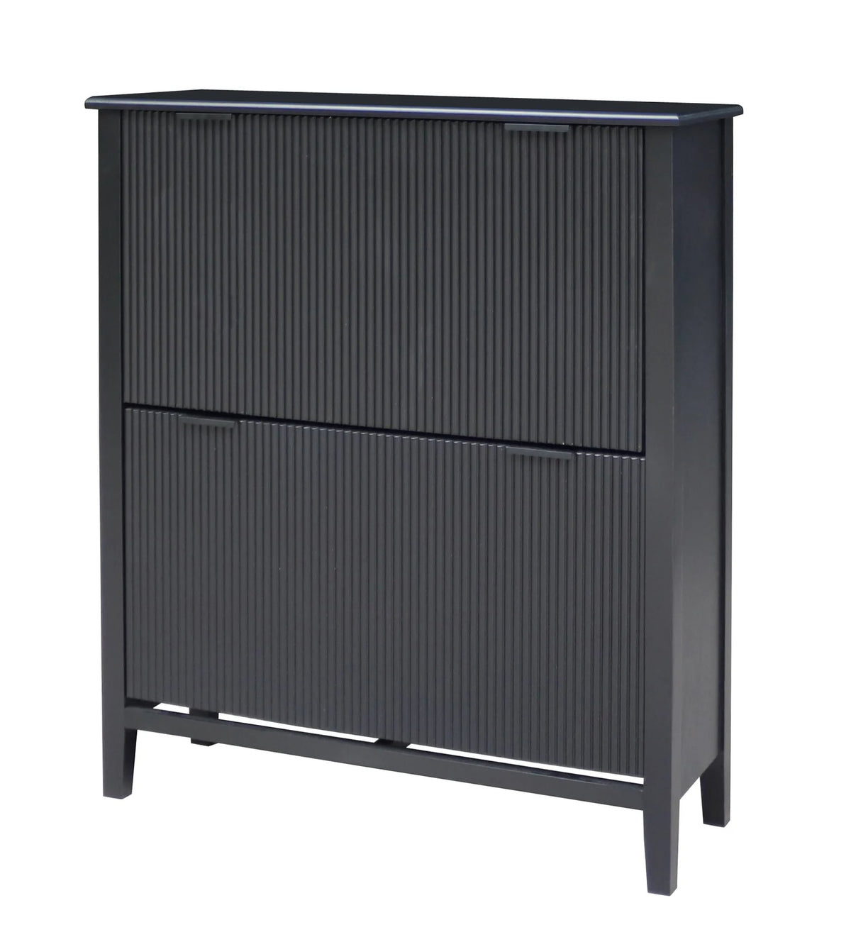 Savoy Black Ridge Detail Two Door Wooden Shoe Cabinet