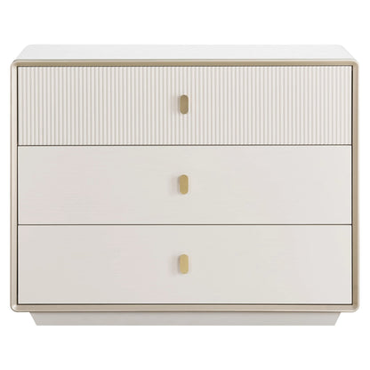 Rye Wood Veneer Three Drawer Chest 