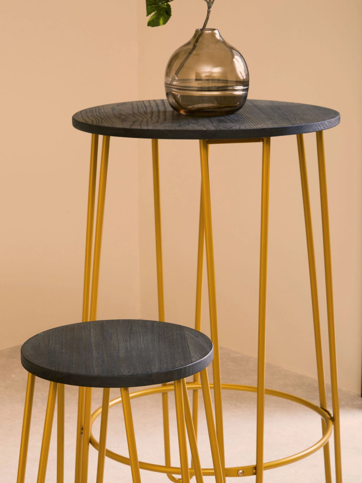 Madison 3 Piece Bar Table Stool Set #colour_gold