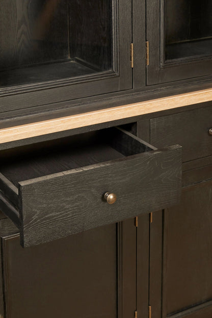 Cannes Black Oak Wood Large Cabinet