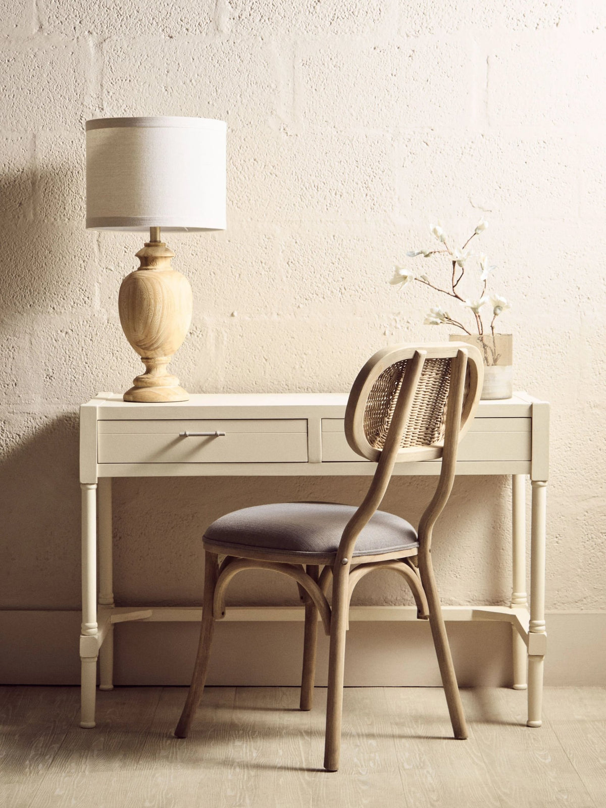 Savoy Ivory Wooden Desk with 2 Drawer