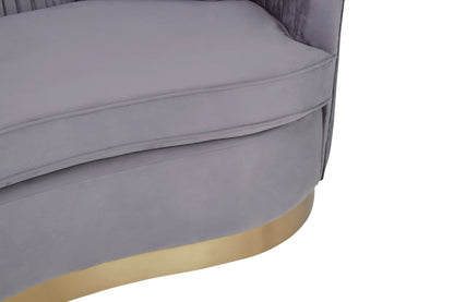 Dover Grey 2 Seat Pleated Velvet Sofa