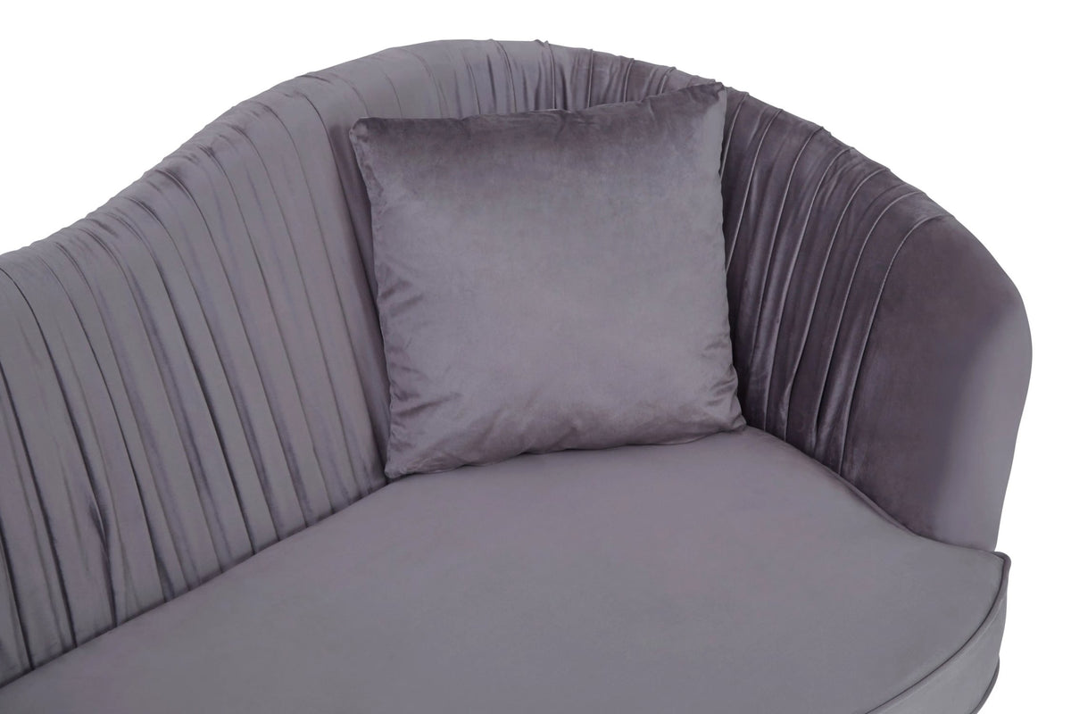 Dover Grey 2 Seat Pleated Velvet Sofa