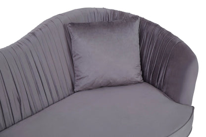 Dover Grey 2 Seat Pleated Velvet Sofa