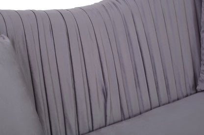 Dover Grey 2 Seat Pleated Velvet Sofa