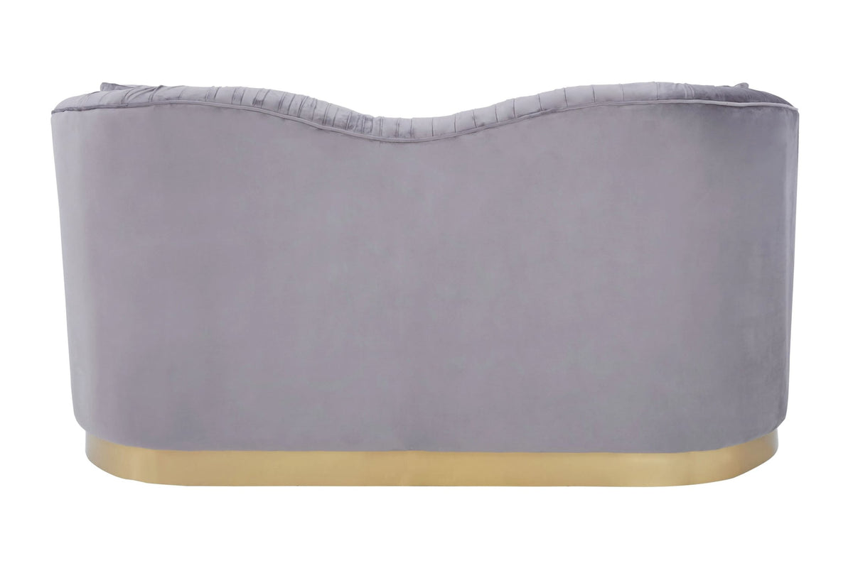 Dover Grey 2 Seat Pleated Velvet Sofa
