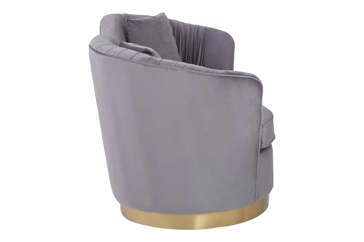 Dover Grey 2 Seat Pleated Velvet Sofa