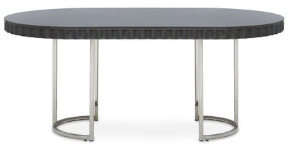 Sandringham Grey Gloss Finish Oval Dining Table