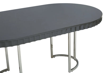 Sandringham Grey Gloss Finish Oval Dining Table