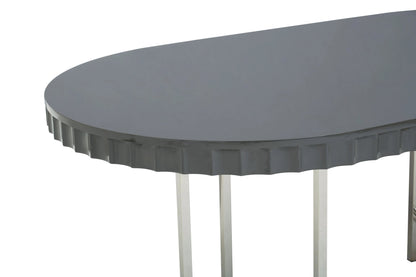 Sandringham Grey Gloss Finish Oval Dining Table