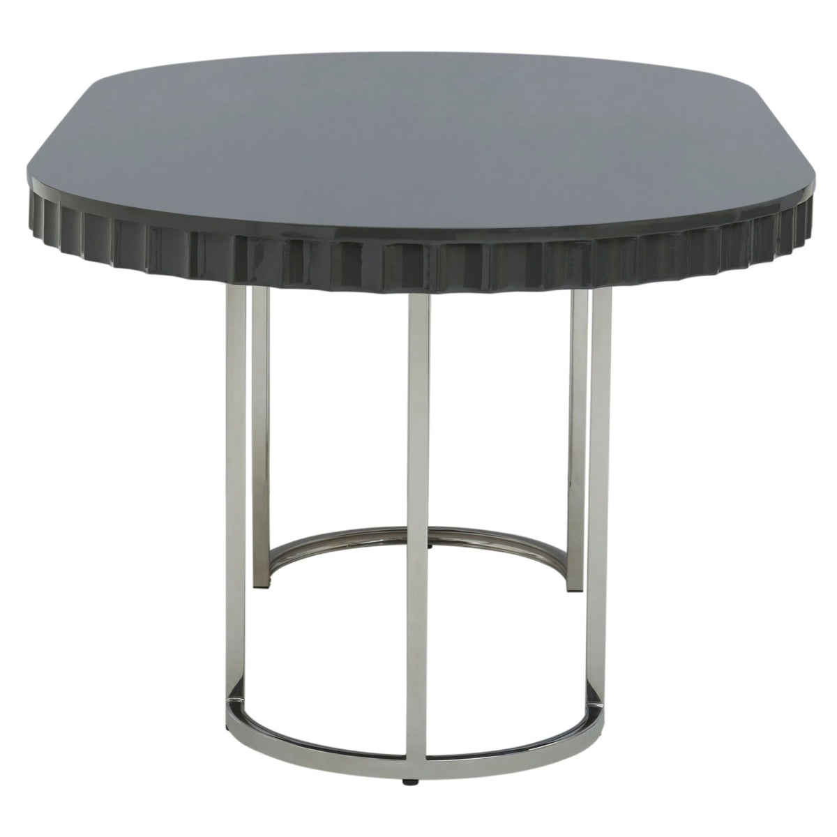 Sandringham Grey Gloss Finish Oval Dining Table