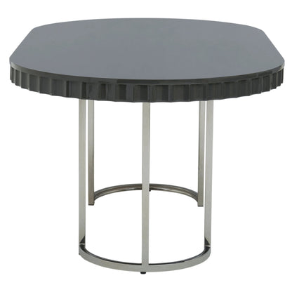 Sandringham Grey Gloss Finish Oval Dining Table