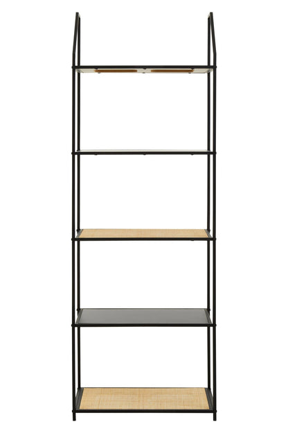 Porto Rattan and Metal Five Tier Shelf Unit