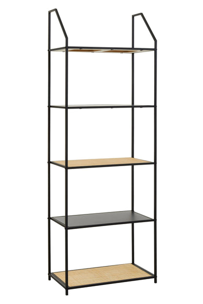 Porto Rattan and Metal Five Tier Shelf Unit