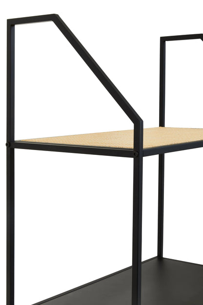 Porto Rattan and Metal Five Tier Shelf Unit