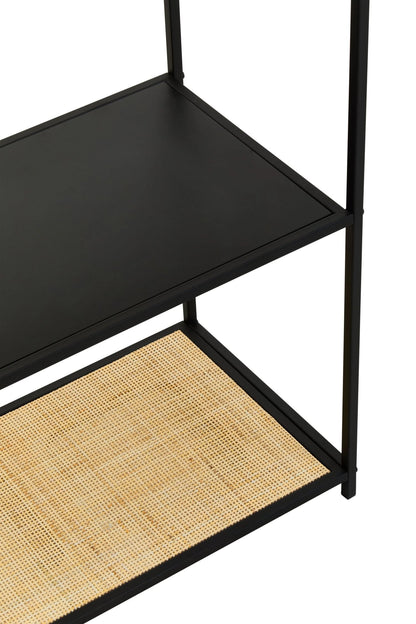 Porto Rattan and Metal Five Tier Shelf Unit
