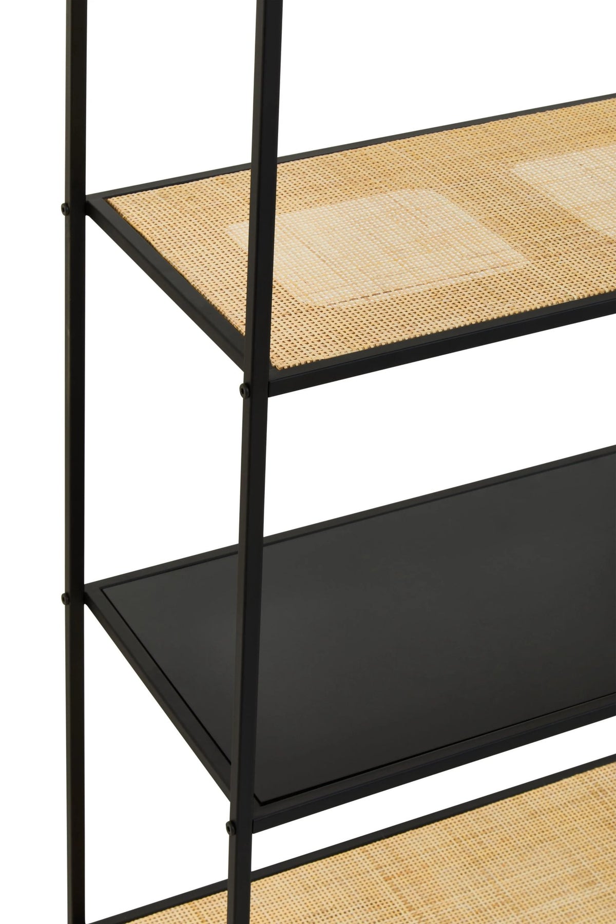 Porto Rattan and Metal Five Tier Shelf Unit