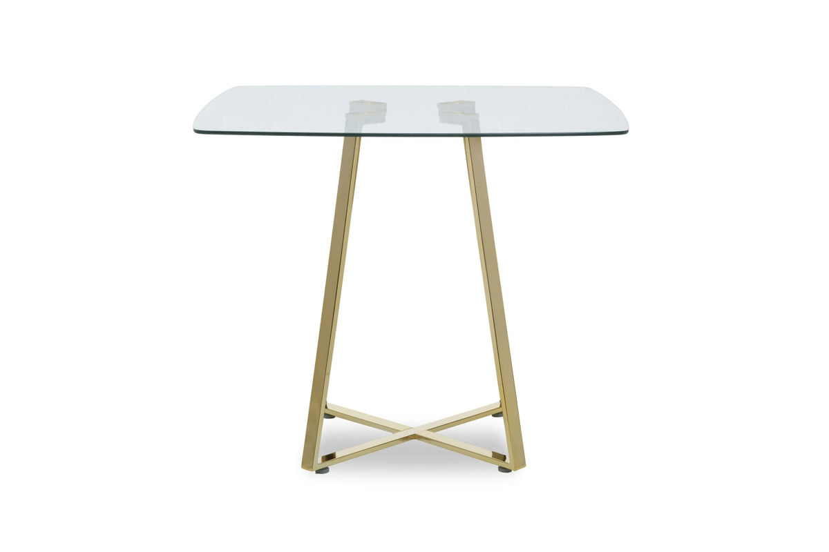Halifax Square Glass Dining Table #colour_gold