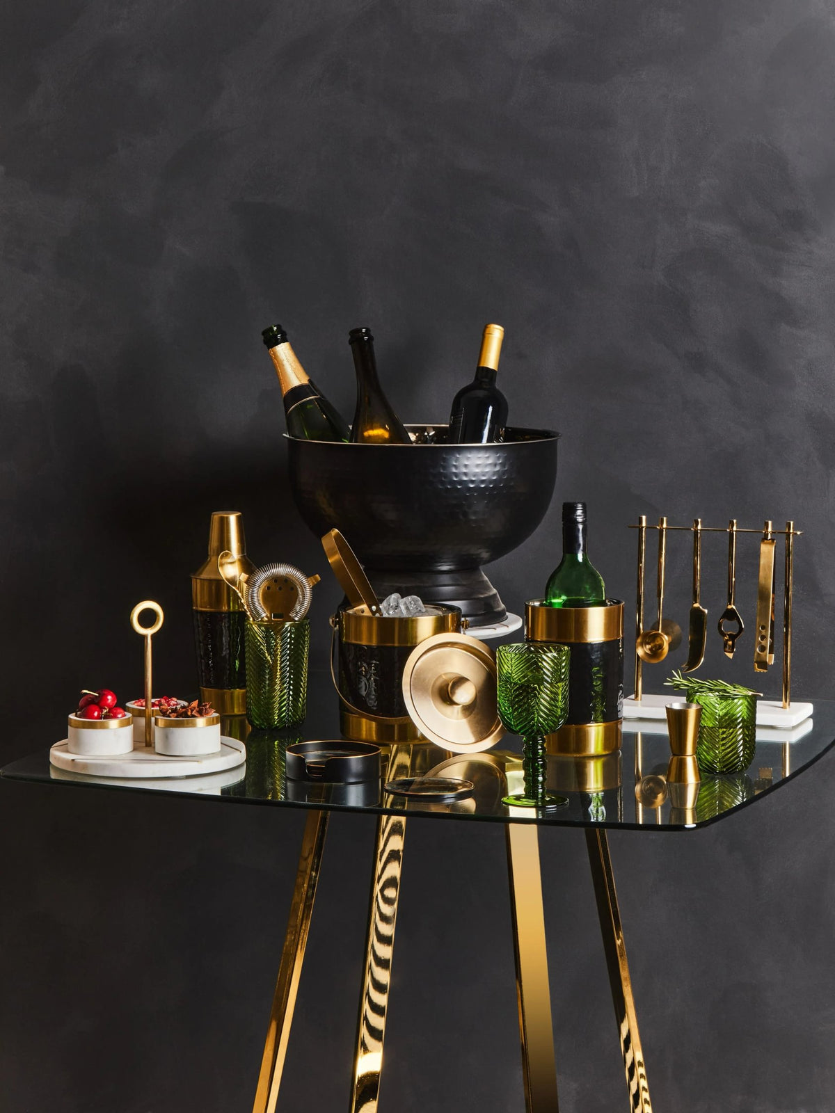 Halifax Square Glass Dining Table #colour_gold