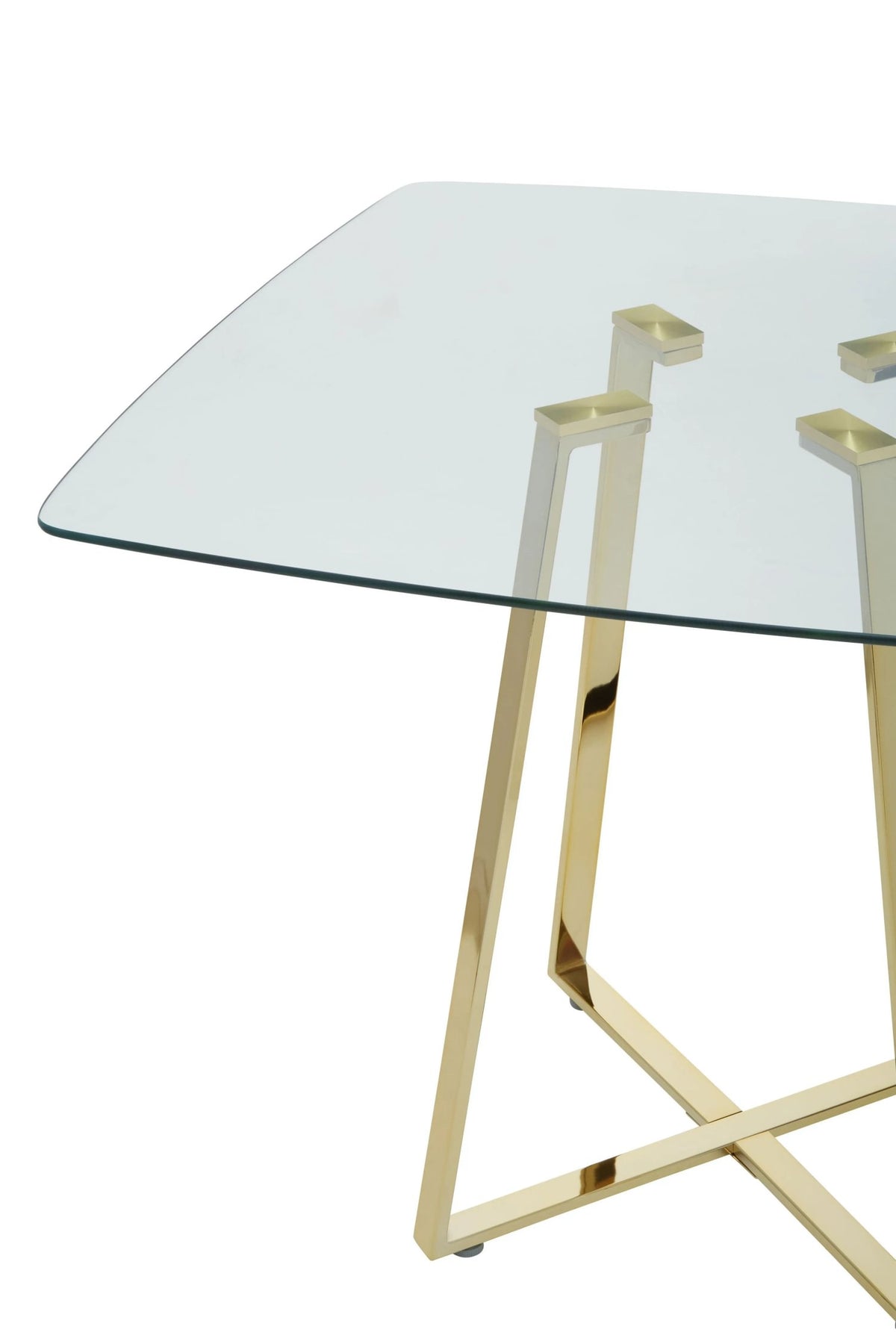 Halifax Square Glass Dining Table #colour_gold