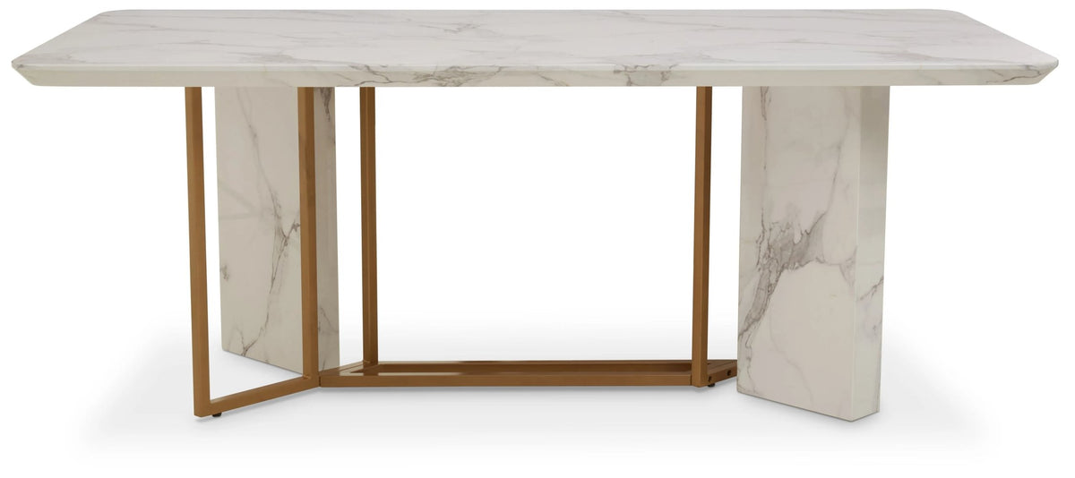Carlton White Marble Effect Rectangular Dining Table