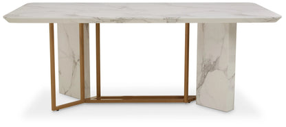 Carlton White Marble Effect Rectangular Dining Table