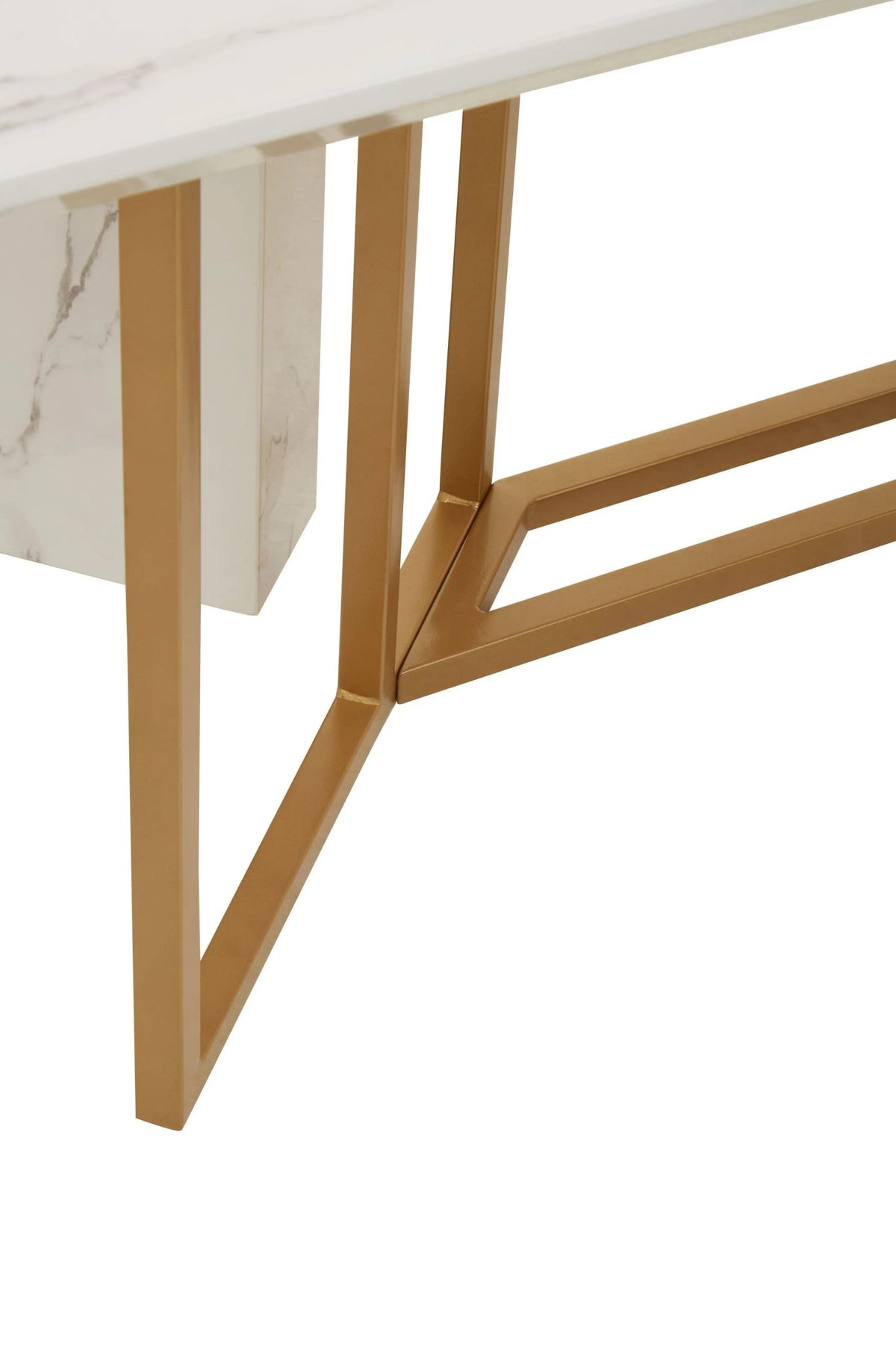 Carlton White Marble Effect Rectangular Dining Table