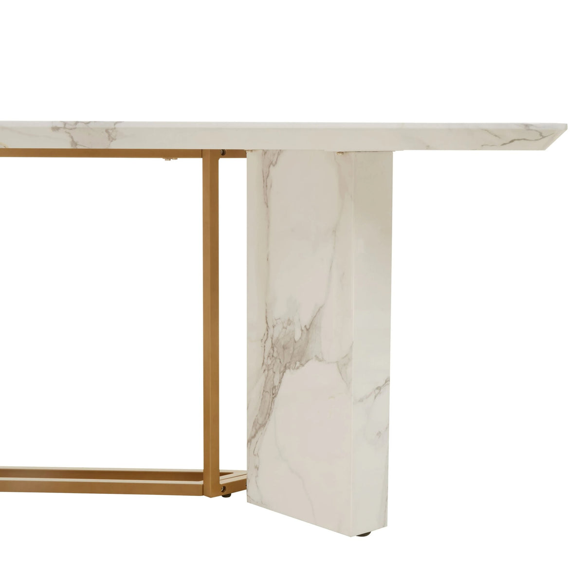 Carlton White Marble Effect Rectangular Dining Table