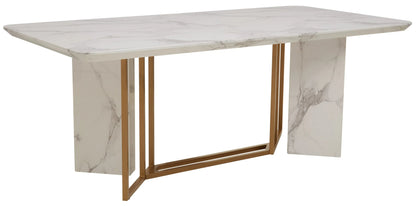 Carlton White Marble Effect Rectangular Dining Table