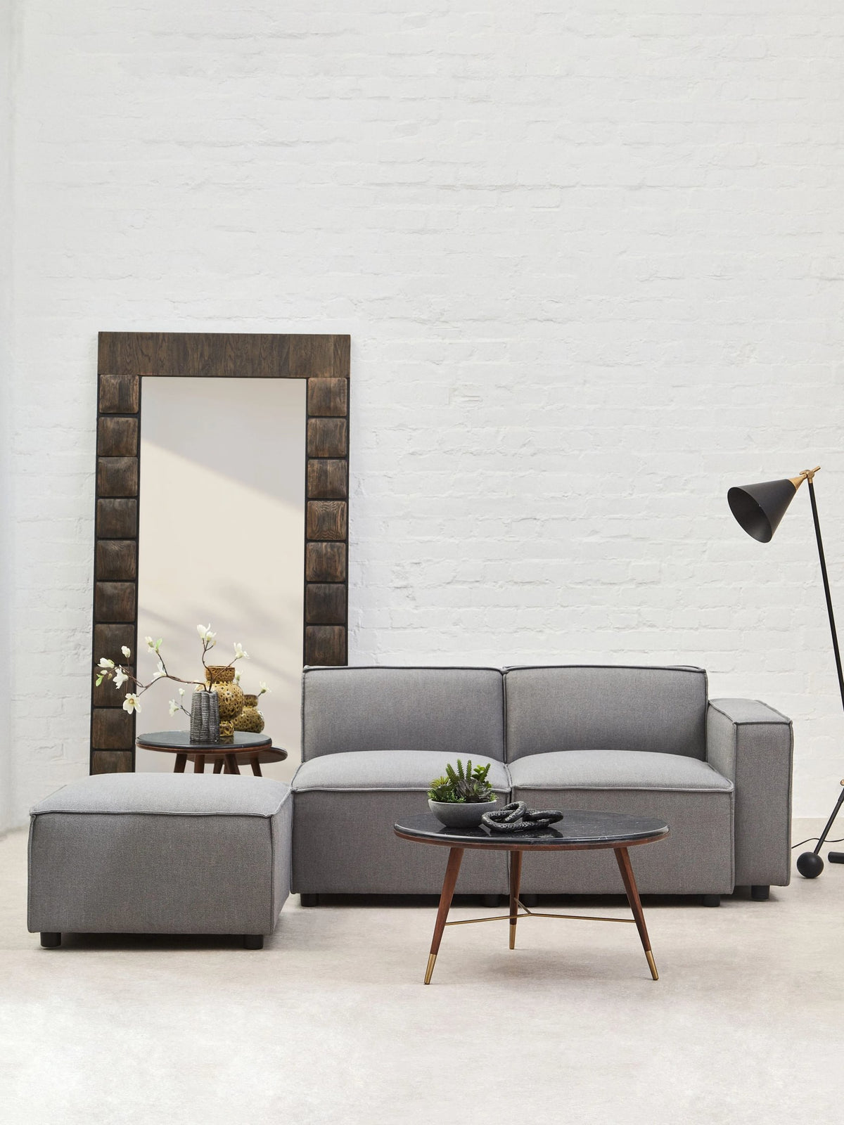 Marylebone Grey Fabric Modular Sofa (right-hand)