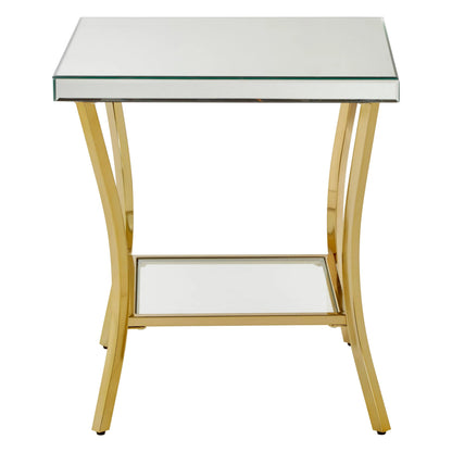 Vienna Mirror Side Table with Gold Legs 
