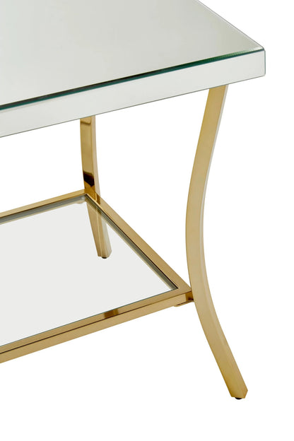 Vienna Mirror Side Table with Gold Legs 