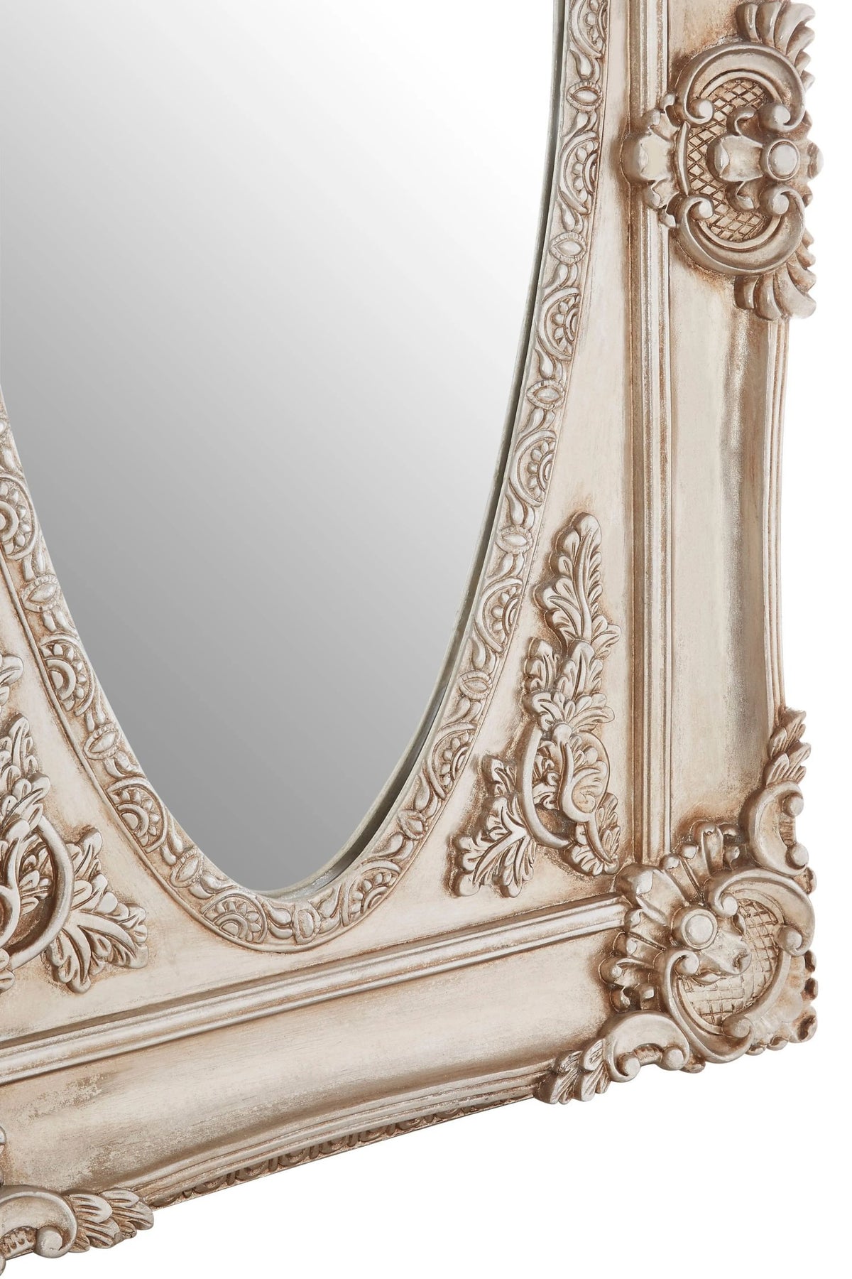 Turin Oval Border Full Length Wall Mirror #colour_champagne