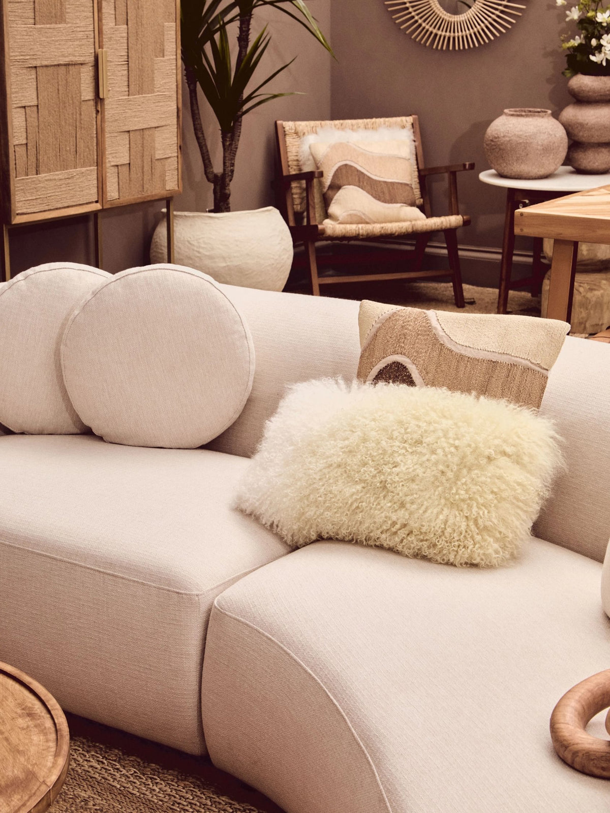 Mayfair Wood and Natural Rattan Armchair