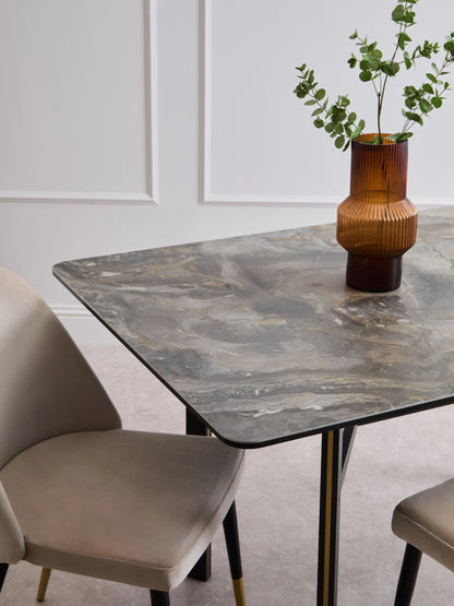 Aurora Ceramic Marble Effect Rectangular Dining Table