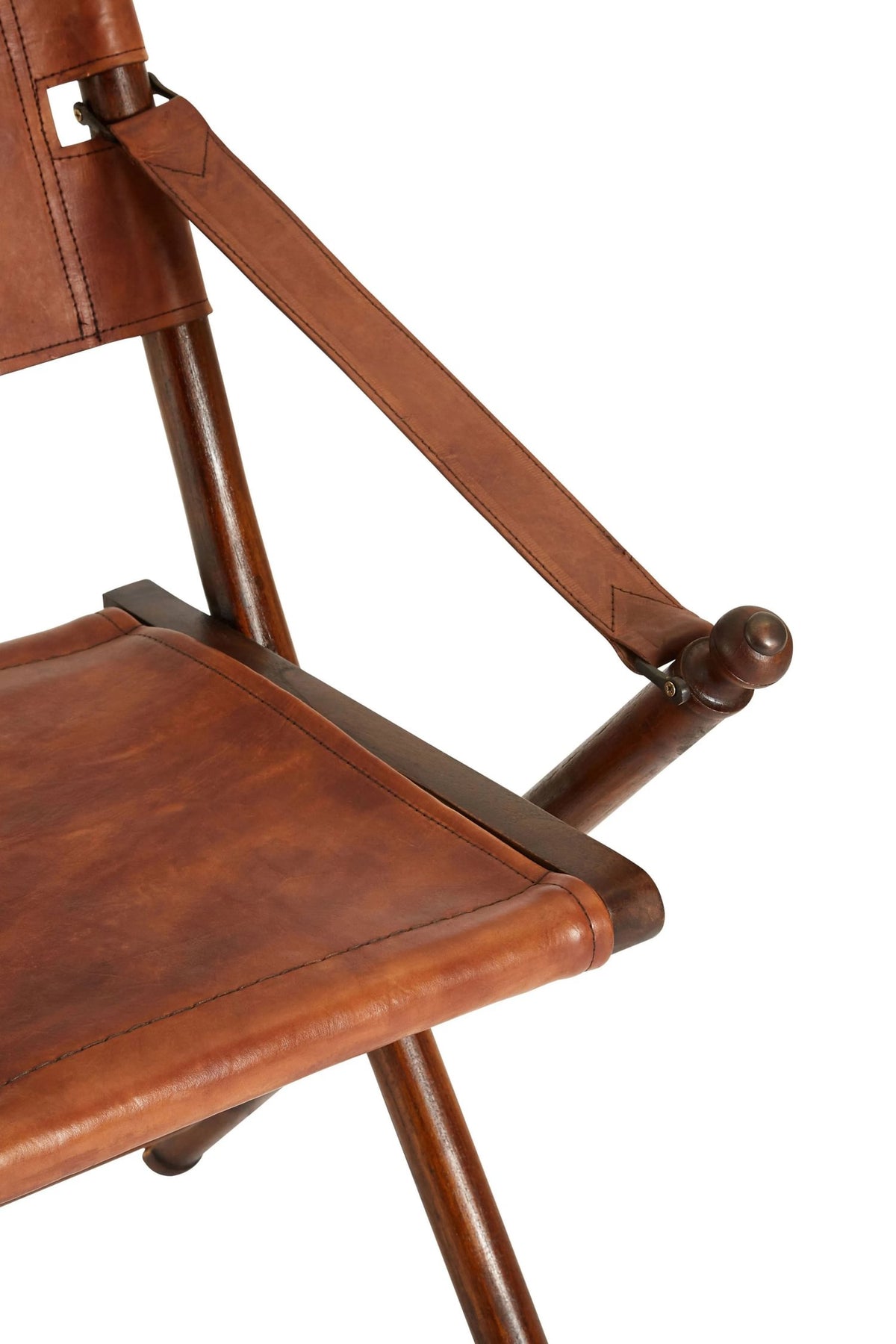 Carlton Brown Leather Folding Chair