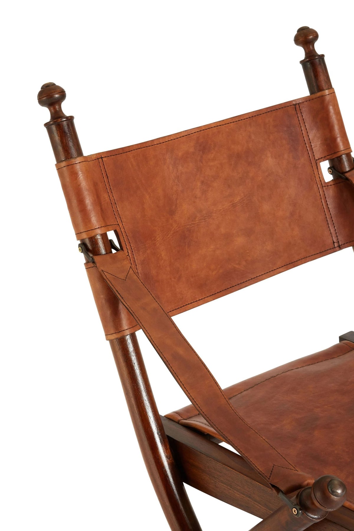 Carlton Brown Leather Folding Chair