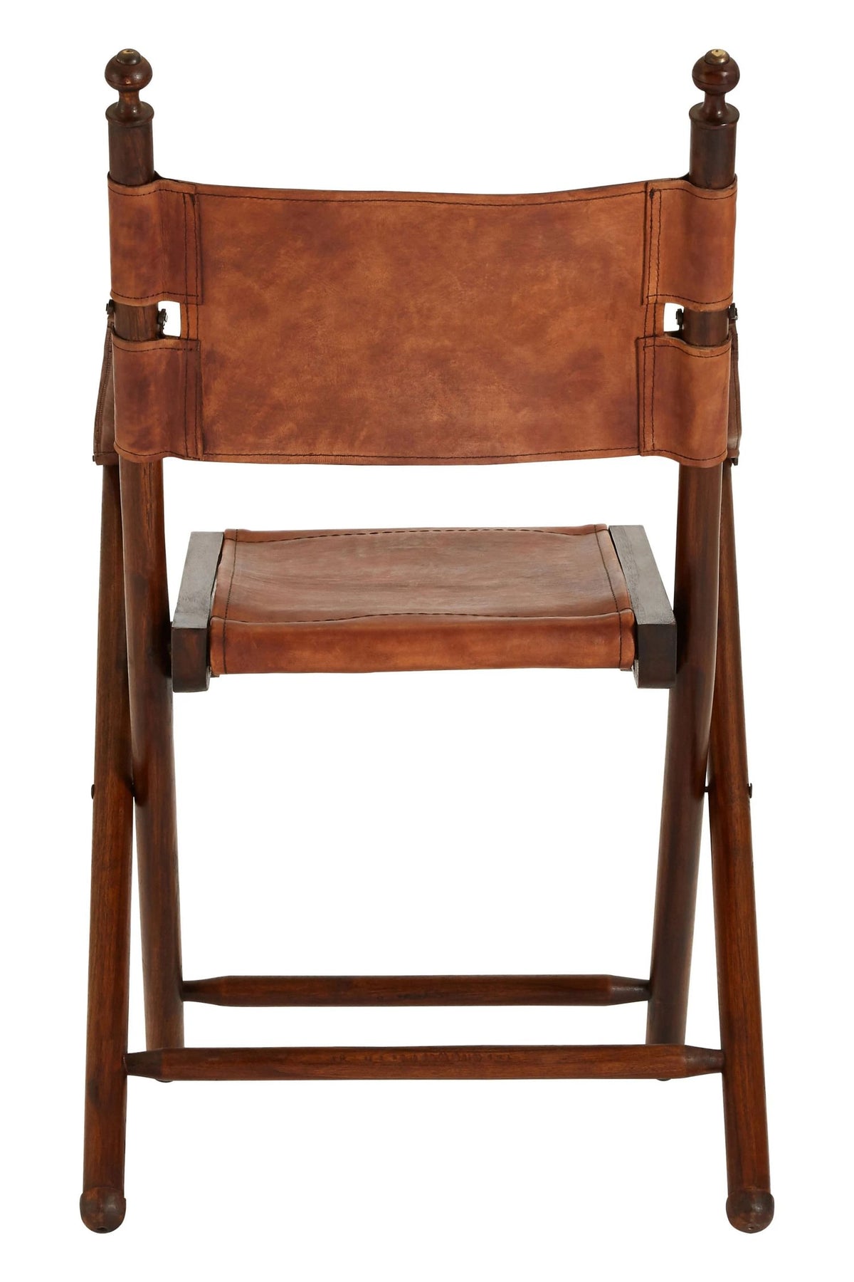Carlton Brown Leather Folding Chair