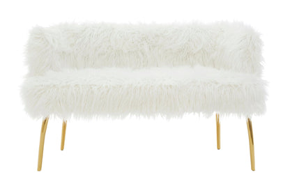 Sorrento Fur Effect 2 Seater Sofa with Gold Legs