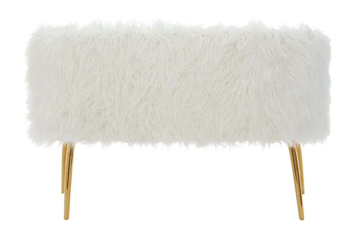 Sorrento Fur Effect 2 Seater Sofa with Gold Legs