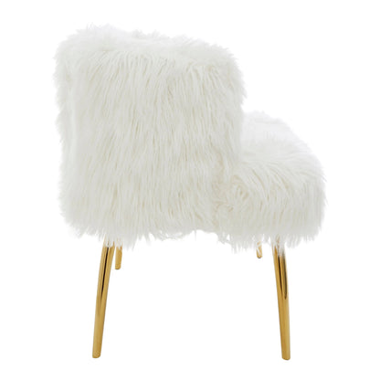 Sorrento Fur Effect 2 Seater Sofa with Gold Legs