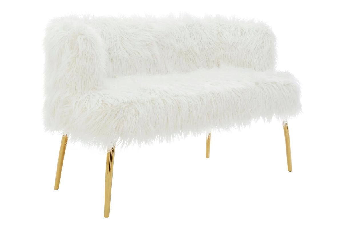 Sorrento Fur Effect 2 Seater Sofa with Gold Legs