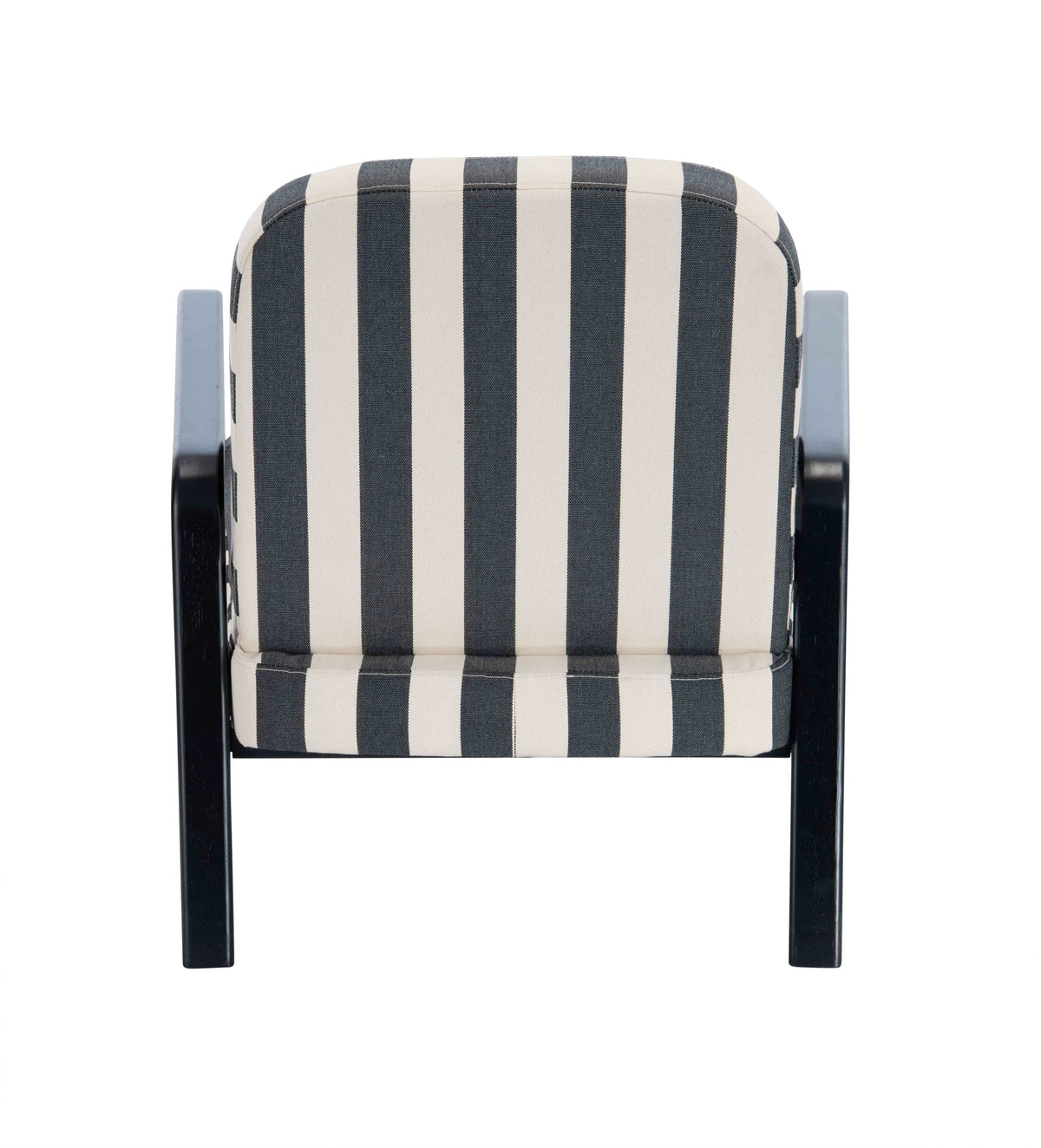 Pateley Black and White Stripe Armchair with Wooden Frame
