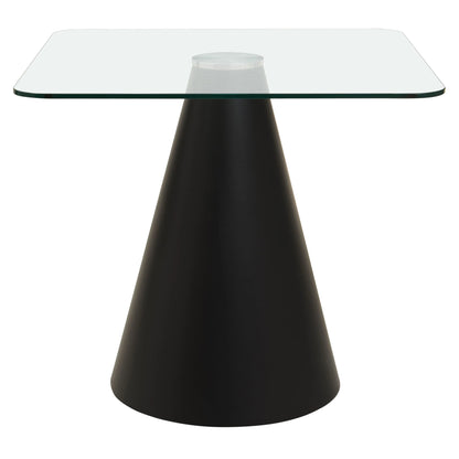 Devon Square Clear Glass Top Square Dining Table